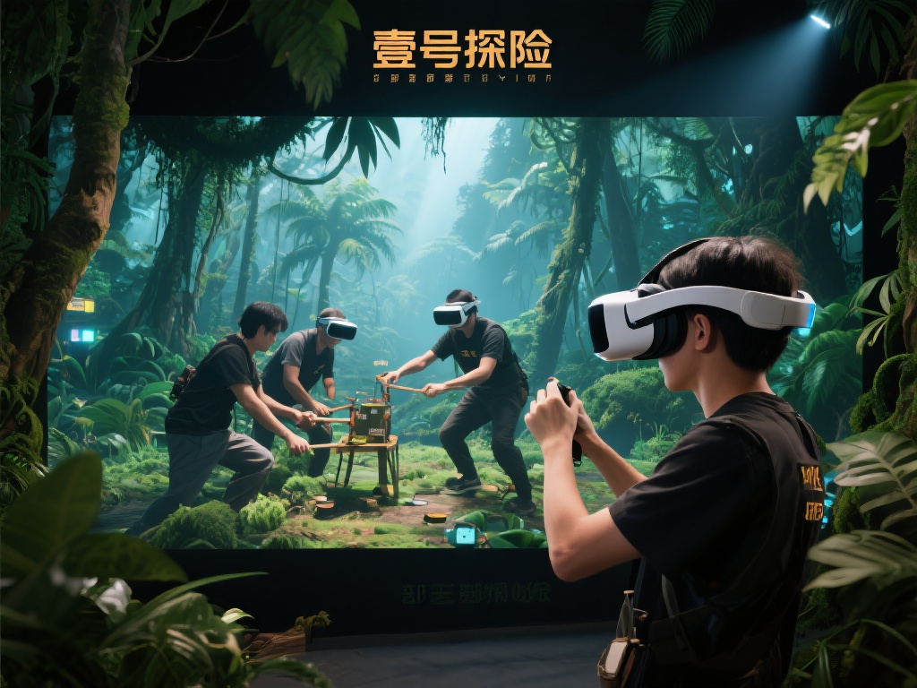 以其中的“部落探险”环节为例，用户佩戴VR设备后，